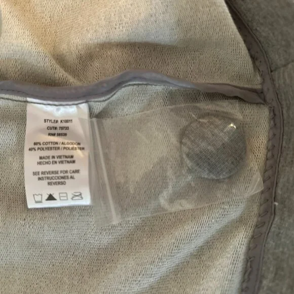 Kut from the Kloth Ruffled Gray Button-Up Mid-Length Jacket W Sz XL - Picture 6 of 10